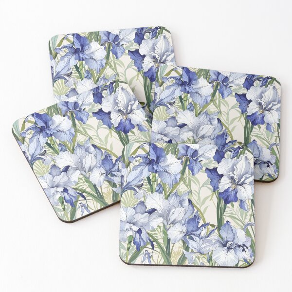 Item preview, Garden Bearded Blue White Irises designed and sold by CoolPixels.