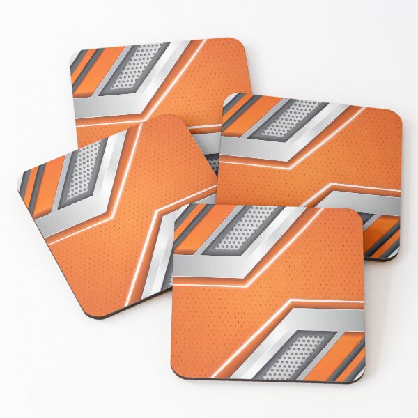 Item preview, Dynamic Orange and Silver Abstract Geometric Tech Background designed and sold by RGShirtWorks.