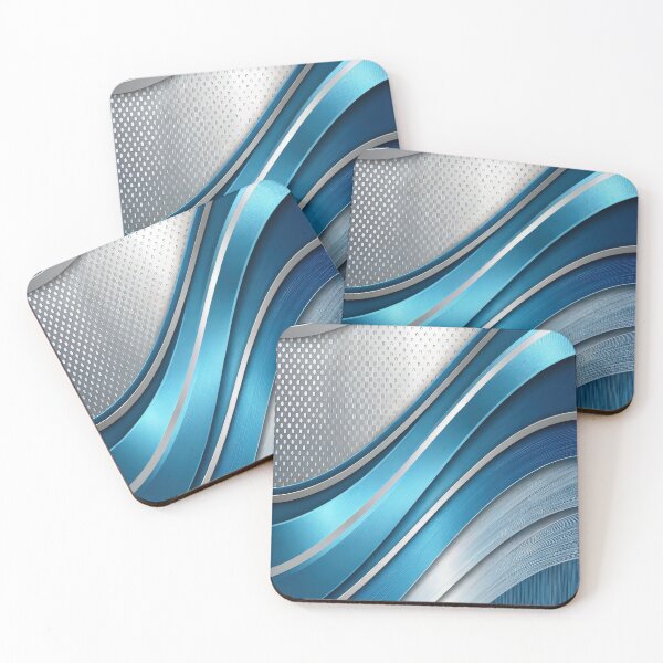 Item preview, Dynamic Blue and Silver Metallic Waves Background designed and sold by RGShirtWorks.