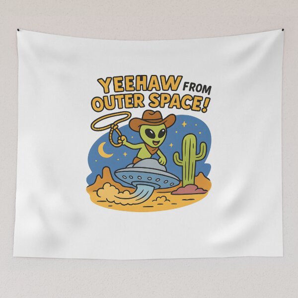Item preview, Yeehaw from Outer Space – Funny UFO Cowboy Alien Western Design designed and sold by Sitred123.