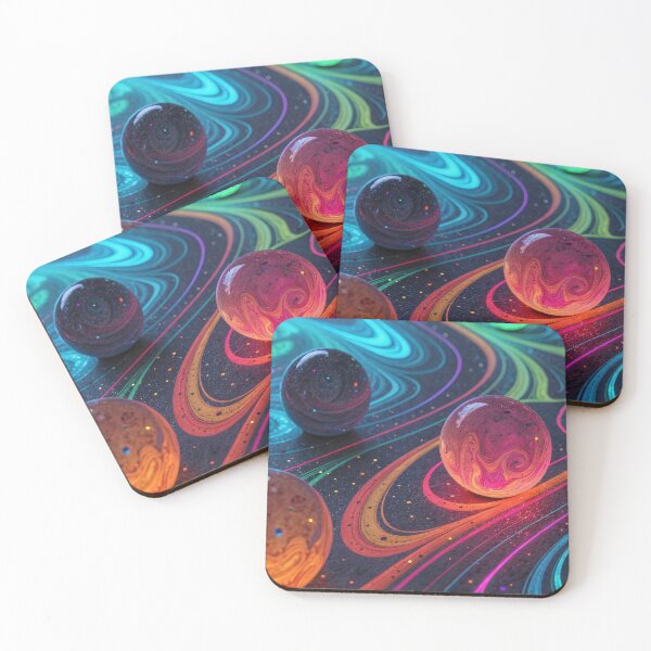 Item preview, Vibrant Glowing Orbs on Neon Swirling Path designed and sold by RGShirtWorks.
