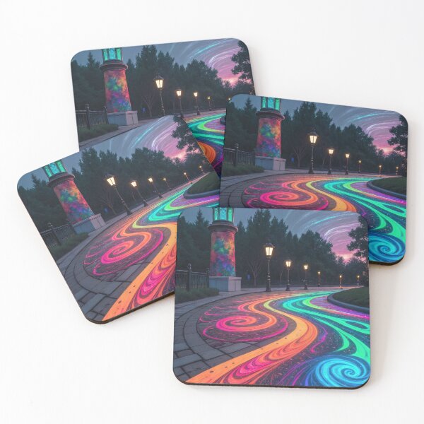 Item preview, Vibrant Dreamscape: Neon Swirls on a Magical Path designed and sold by RGShirtWorks.