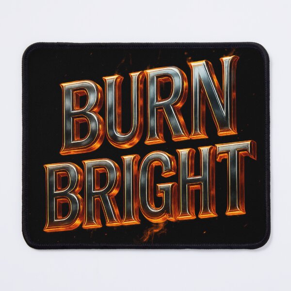 Item preview, Burn Bright – Chrome Fire Typography designed and sold by NeonCore.