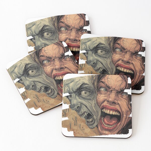 Item preview, Two Faces, One Demon — Split Mask Scream (Psych Horror Comic Art) designed and sold by Feel It All Club.