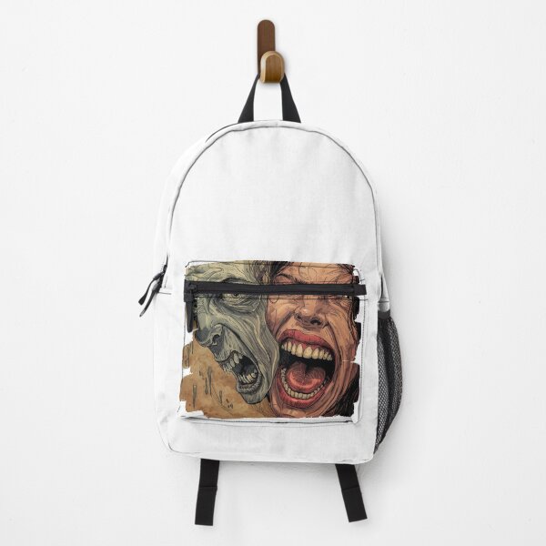 Item preview, Two Faces, One Demon — Split Mask Scream (Psych Horror Comic Art) designed and sold by Feel It All Club.