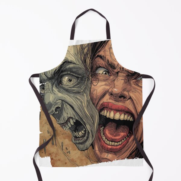Item preview, Two Faces, One Demon — Split Mask Scream (Psych Horror Comic Art) designed and sold by Feel It All Club.