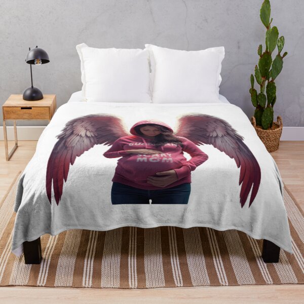 Item preview, Guardian Scary Mom – Pregnancy Hoodie Angel Illustration | Guardian Angel Collection designed and sold by Scaryangelfx.