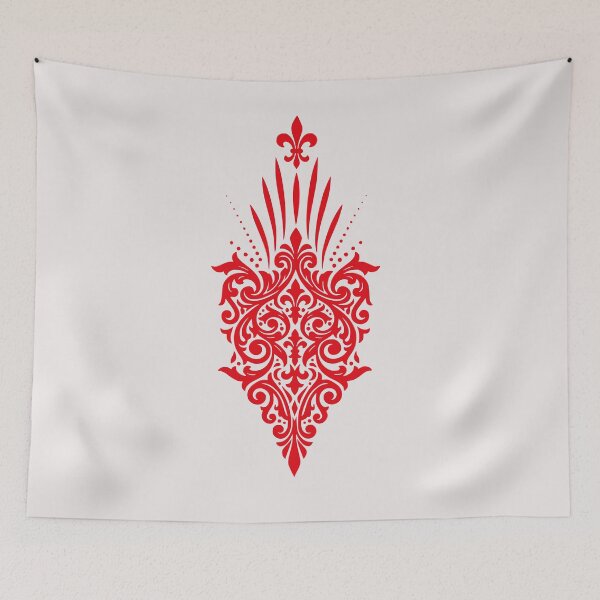 Item preview, Royal Fleur-de-Lis Ornamental Tattoo Design in Crimson Red designed and sold by 2gather1ness.
