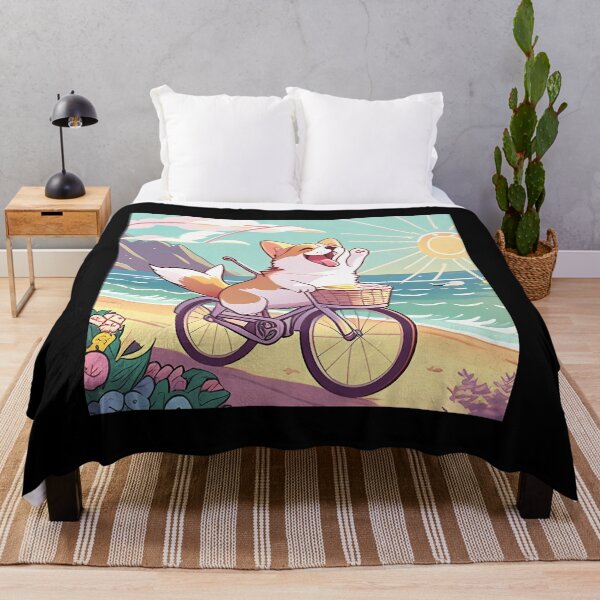 Item preview, Kawaii Corgi On A Coastal Adventure Bicycle Ride designed and sold by ClothingBarbPa.