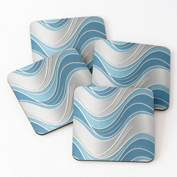 Item preview, Dynamic Wavy Blue and Silver Pattern designed and sold by RGShirtWorks.