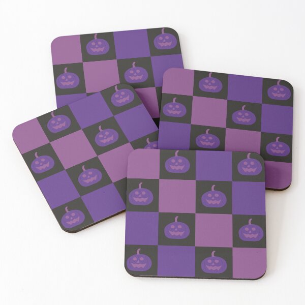 Item preview, Spooky Halloween Pumpkin Checkerboard Plum Purple Midnight Black Violet designed and sold by MoorePatterns.