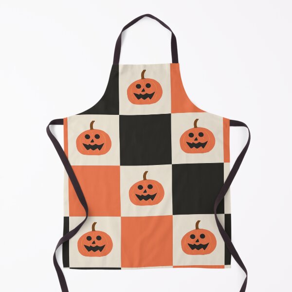 Item preview, Spooky Halloween Pumpkin Checkerboard Midnight Black Cream Tangerine Orange designed and sold by MoorePatterns.