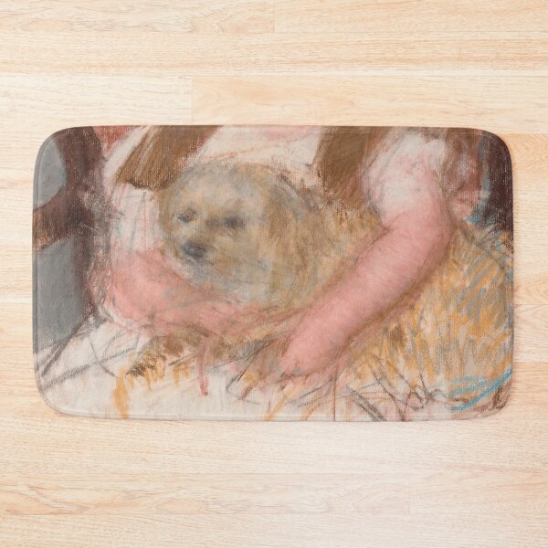 Item preview, Smiling Sara in a Big Hat Holding Her Dog designed and sold by SharonTheFirst.