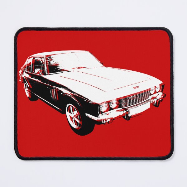 Item preview, Jensen Interceptor 1970s British classic car front 3/4 black/white split designed and sold by soitwouldseem.
