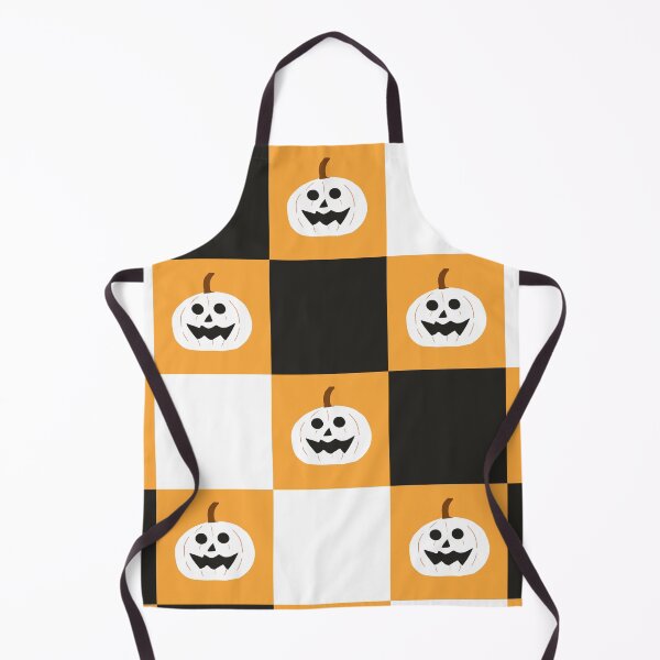Item preview, Spooky Halloween Pumpkin Checkerboard Midnight Black Bright Orange White designed and sold by MoorePatterns.