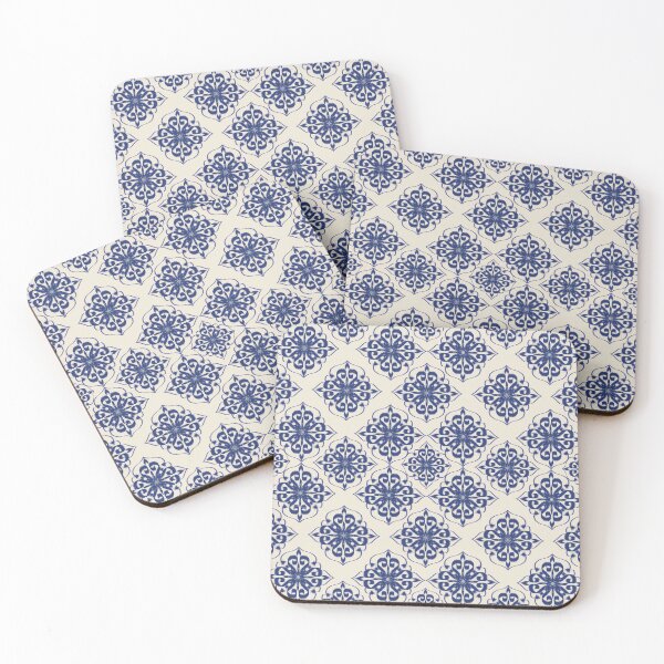 Item preview, "Azure Bloom Grid" A seamless fusion of symmetry and heritage designed and sold by MJMiraathita.