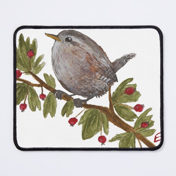 Item preview, Wren on a rowan branch designed and sold by OMMCreates.