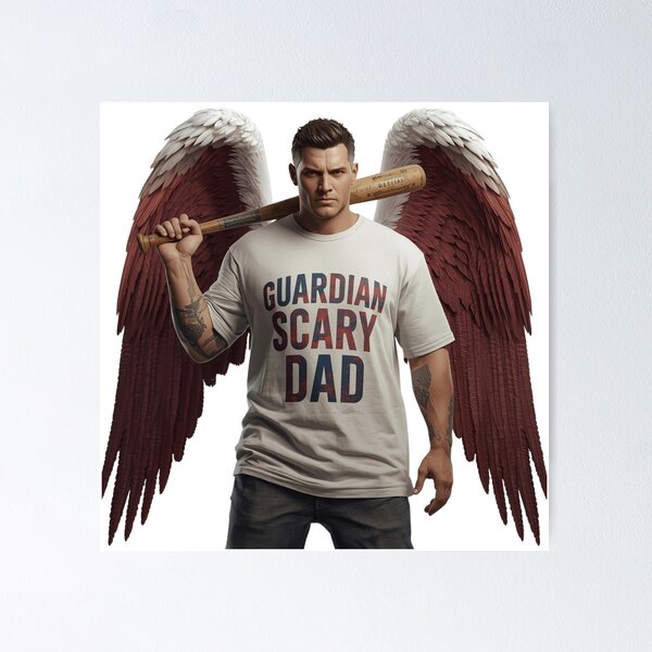 Item preview, Guardian Scary Dad – Angel with Baseball Bat | Guardian Angel Collection designed and sold by Scaryangelfx.