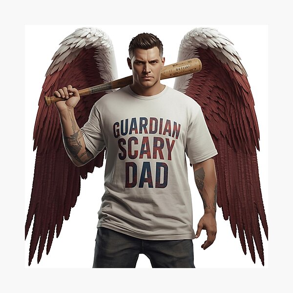 Item preview, Guardian Scary Dad – Angel with Baseball Bat | Guardian Angel Collection designed and sold by Scaryangelfx.
