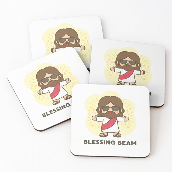 Item preview, Cool Cartoon Jesus with Sunglasses Blessing Beam designed and sold by BibleProject.