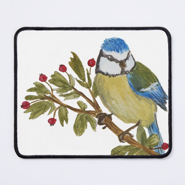 Item preview, Blue Tit on a rowan branch designed and sold by OMMCreates.