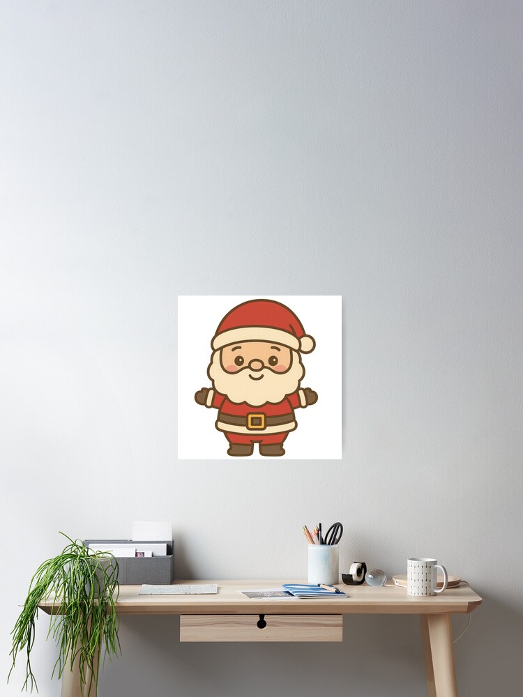 Cute Cartoon Santa Claus for Christmas Designs Poster