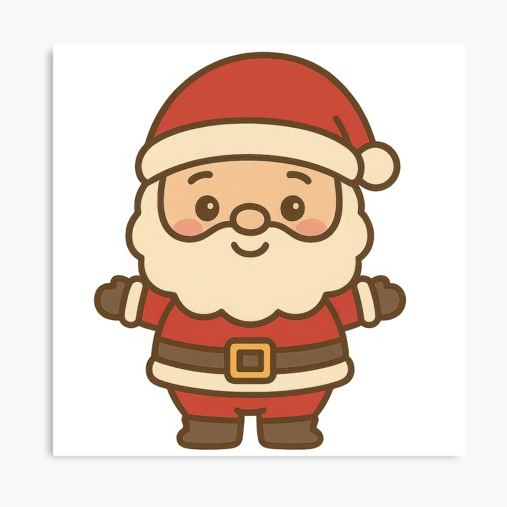 Cute Cartoon Santa Claus for Christmas Designs Poster