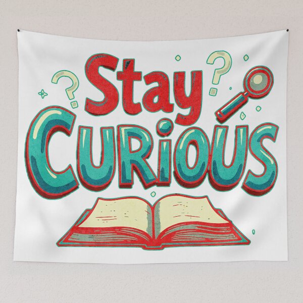 Item preview, Curiosity Inspires Learning Motivational Book Illustration designed and sold by ArtDesignTp.