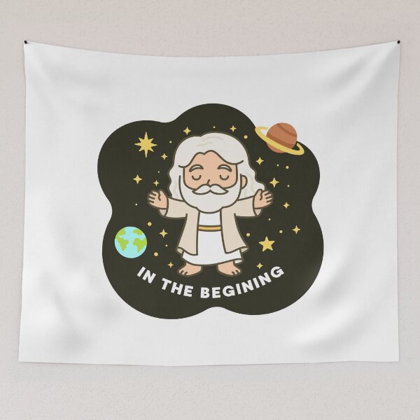 Item preview, Cute Cartoon God Creation Design – In the Beginning designed and sold by BibleProject.