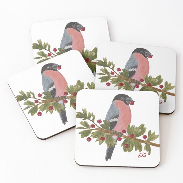 Item preview, Bullfinch on a rowan branch designed and sold by OMMCreates.