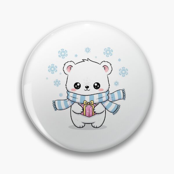 Item preview, Cute Kawaii Winter Polar Bear with Gift designed and sold by istoriadesign.