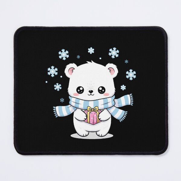 Item preview, Cute Kawaii Winter Polar Bear with Gift designed and sold by istoriadesign.