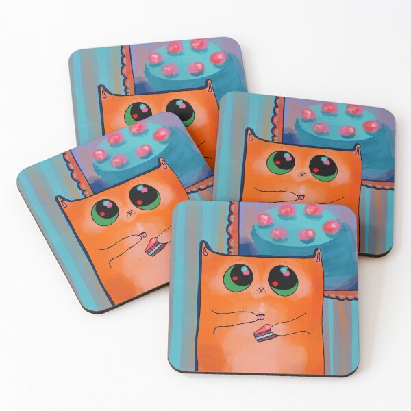 Item preview, Ginger Cat With Coffee And A Cake Slice designed and sold by Julia Sol.