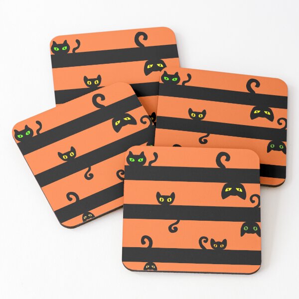 Item preview, Black Cat Peekaboo Stripes  designed and sold by JaygiesDesign.