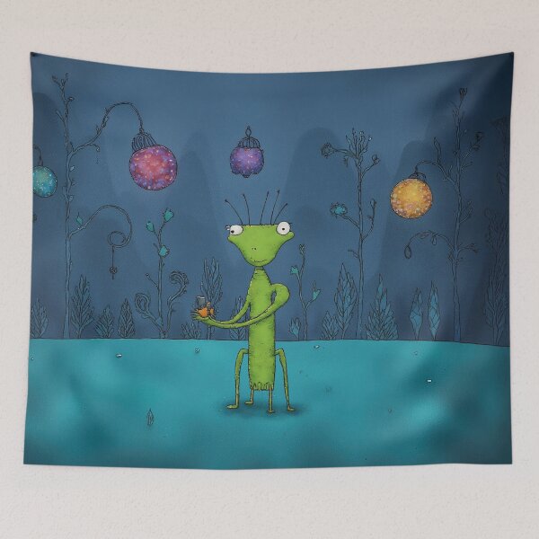 Item preview, Whimsical Alien with Lanterns designed and sold by Whimsical Hug.
