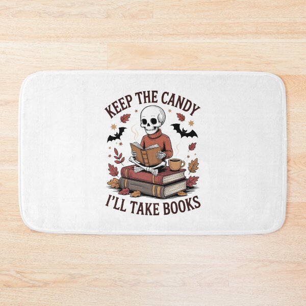 Item preview, Keep the candy I'll take the books- Autumn book nerd- skeleton reading a book- funny halloween design  designed and sold by cocomelon168.