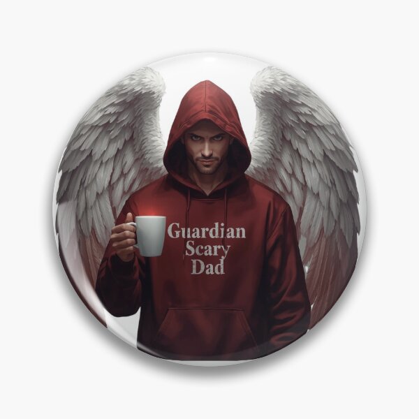 Item preview, Guardian Scary Dad – Coffee Hoodie Angel Illustration | Guardian Angel Collection designed and sold by Scaryangelfx.