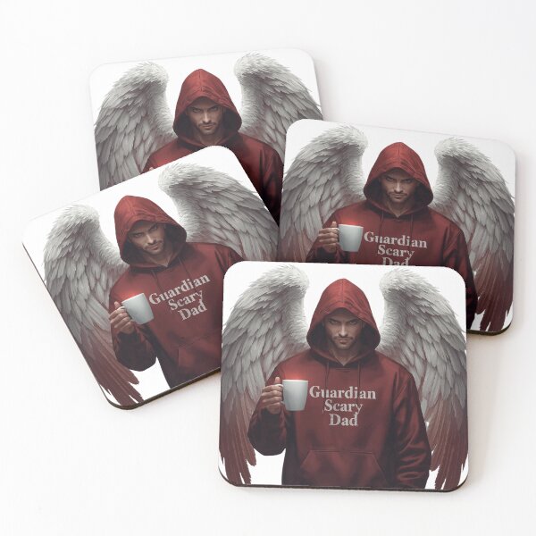 Item preview, Guardian Scary Dad – Coffee Hoodie Angel Illustration | Guardian Angel Collection designed and sold by Scaryangelfx.