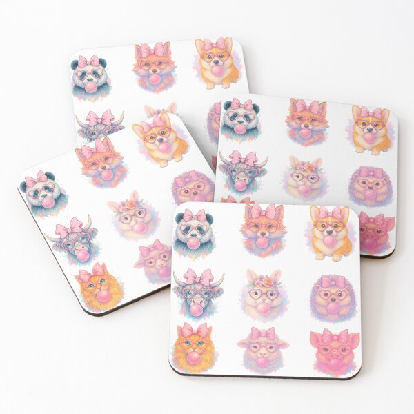 Item preview, Cute Pastel Animal Bubblegum Clipart Bundle – Kawaii Panda, Fox, Corgi, Cow, Bunny, Hedgehog, Cat, Sheep, Pig – Digital Download for T-Shirts & Prints designed and sold by ChillBytezStore.