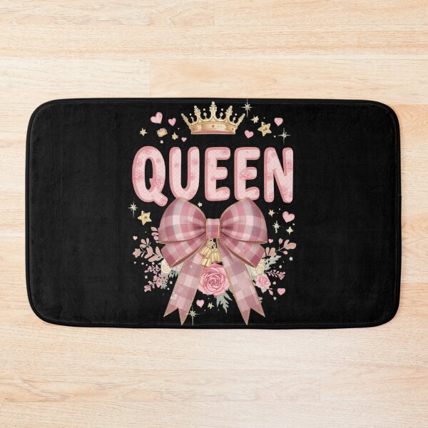 Item preview, Queen Shirt with Crown Pink Bow Floral Hearts Empowerment Gift T-Shirt designed and sold by FestivityFinds.