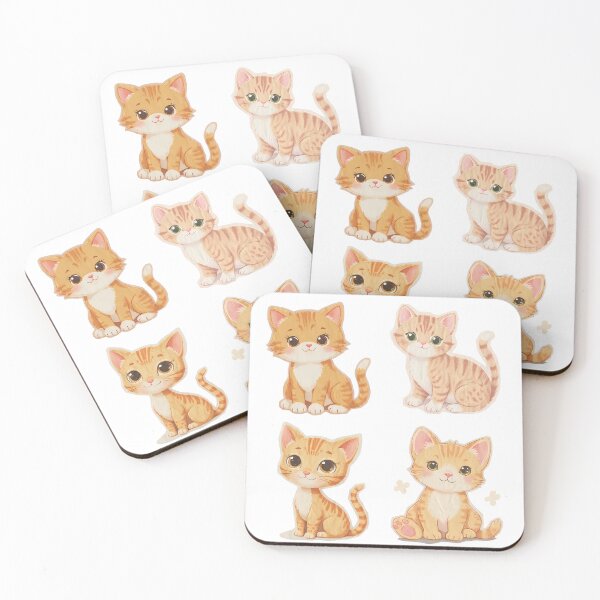 Item preview, Cute Cartoon Orange Tabby Kittens Sticker Set designed and sold by nighttime1990.