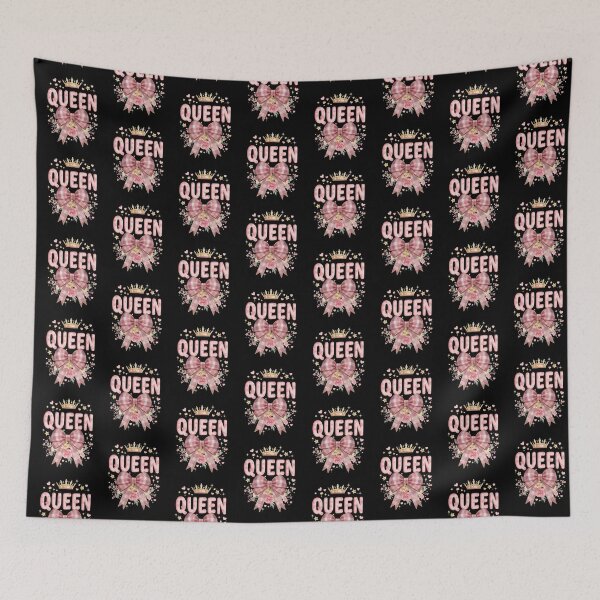 Item preview, Queen Shirt with Crown Pink Bow Floral Hearts Empowerment Gift T-Shirt designed and sold by FestivityFinds.