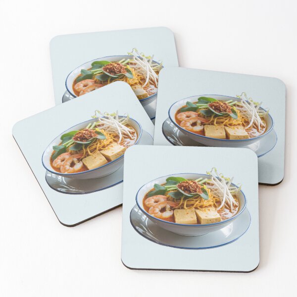 Item preview, Laksa Bowl Cutout – Southeast Asian Noodle Soup Foodie Design designed and sold by EmeraldeaArt.