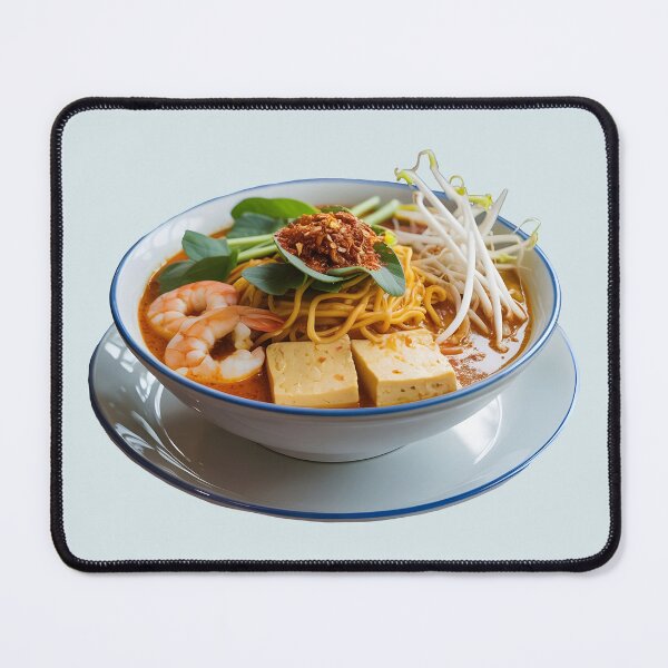 Item preview, Laksa Bowl Cutout – Southeast Asian Noodle Soup Foodie Design designed and sold by EmeraldeaArt.