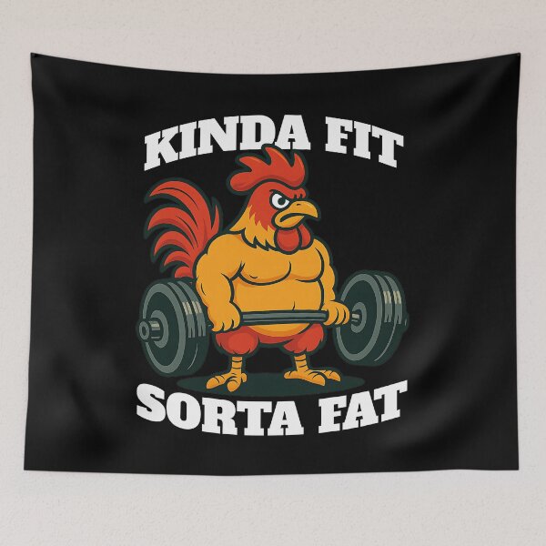 Item preview, Kinda Fit Sorta Fat Rooster designed and sold by Belarte.shop.
