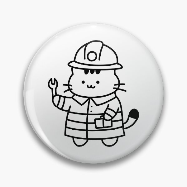 Item preview, Construction Cat – Cute Cat in Hard Hat with Spanner designed and sold by PinFlick.