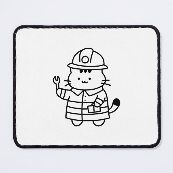 Item preview, Construction Cat – Cute Cat in Hard Hat with Spanner designed and sold by PinFlick.