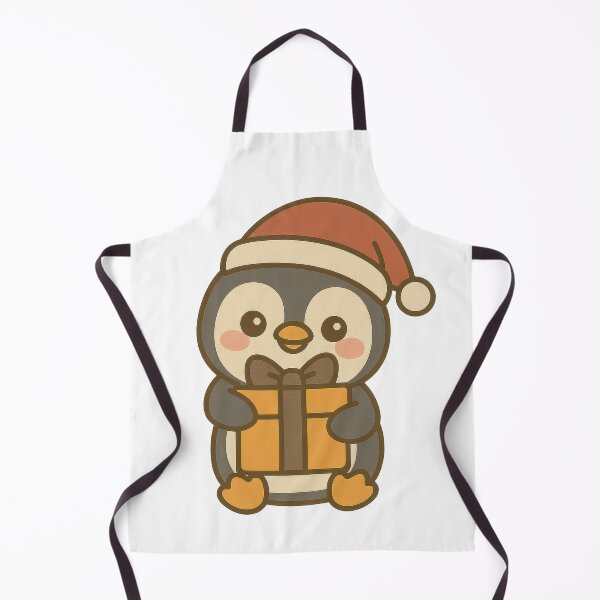 Item preview, Cute Christmas Penguin Holding Gift Box Illustration designed and sold by ImagineCorner.