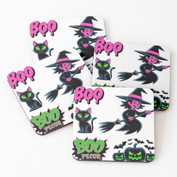 Item preview, Happy Halloween Neon cat witch pumpkin – Glow & Spooky Vibes designed and sold by Grxcreation.