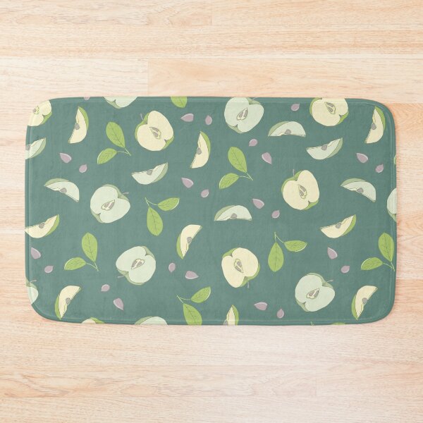 Item preview, Halves of apples on a green background designed and sold by Lenamakina.